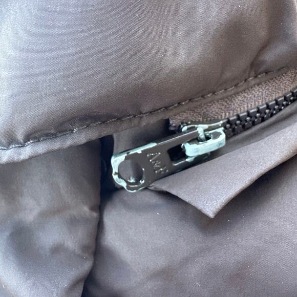 Y2K Women’s Abercrombie & Fitch Brown Puffer Faux Fur Hooded Jacket Size Medium - Picture 3 of 9